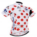 2015 Fietskleding Tour de France Wit en Rood Korte Mouwen en Koersbroek